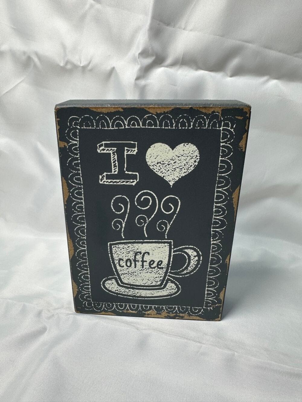 Quill to Paper by Sixtrees I Love Coffee Wood Sign 5x7 Rustic Kitchen Decor